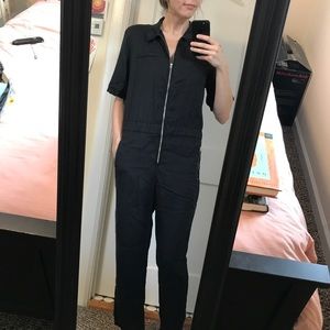 HOLD - Topshop black zip-up utility jumpsuit